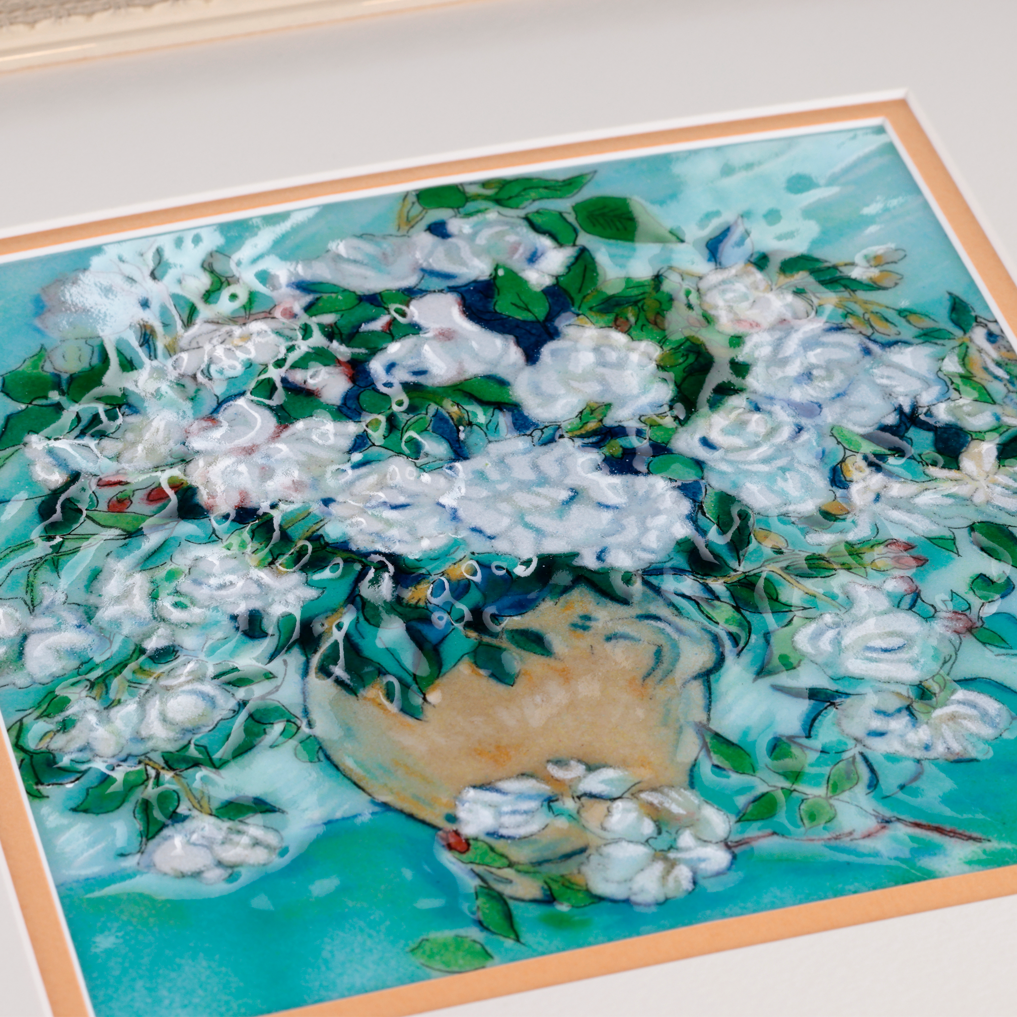 ゴッホの白いバラ – 【京都・宇治】七宝焼絵画制作工房|七彩工房 ゴッホの白いバラ – 【京都・宇治】七宝焼絵画制作工房|七彩工房