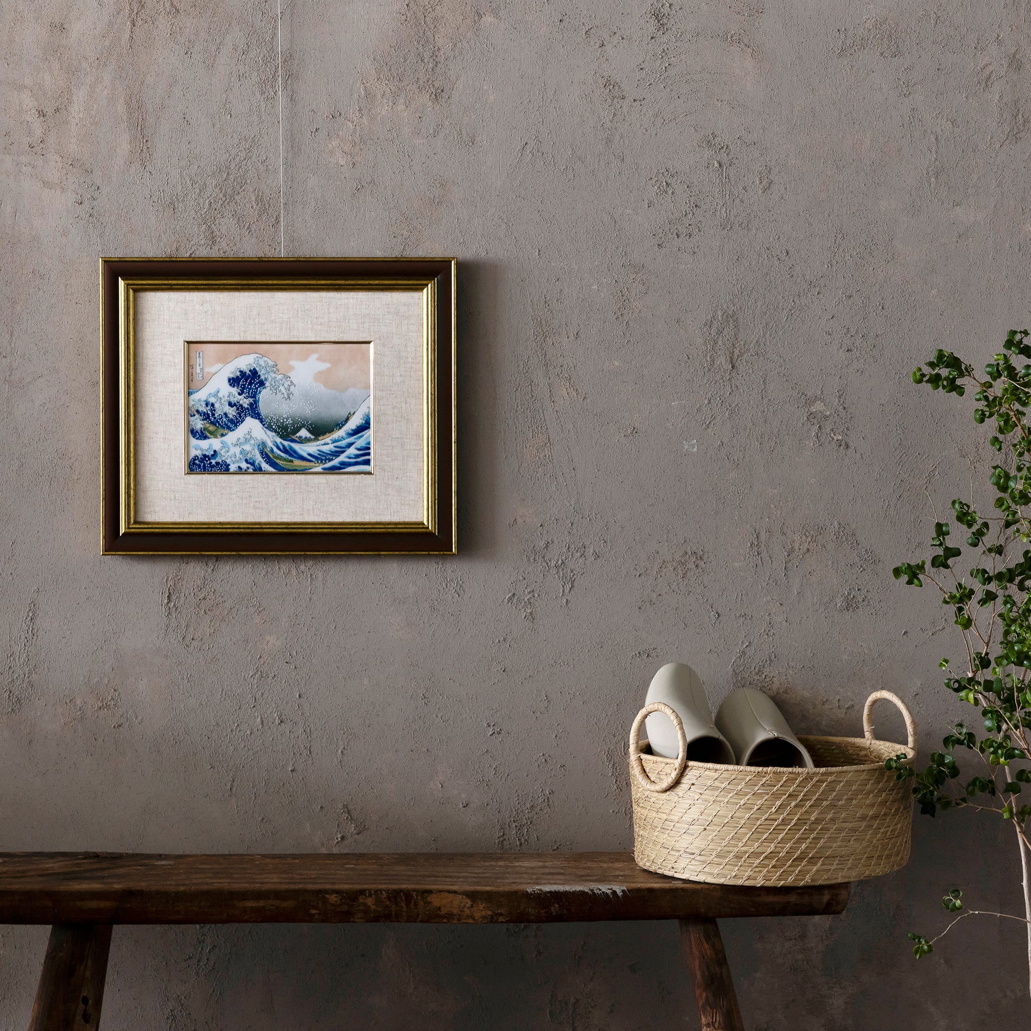 富嶽三十六景　七宝焼 陶板 版画 額装 絵画 伝統工芸 インテリア 壁掛け 楽天市場】富嶽三十六景 神奈川沖浪裏 葛飾北斎 波 七宝焼 額 アート