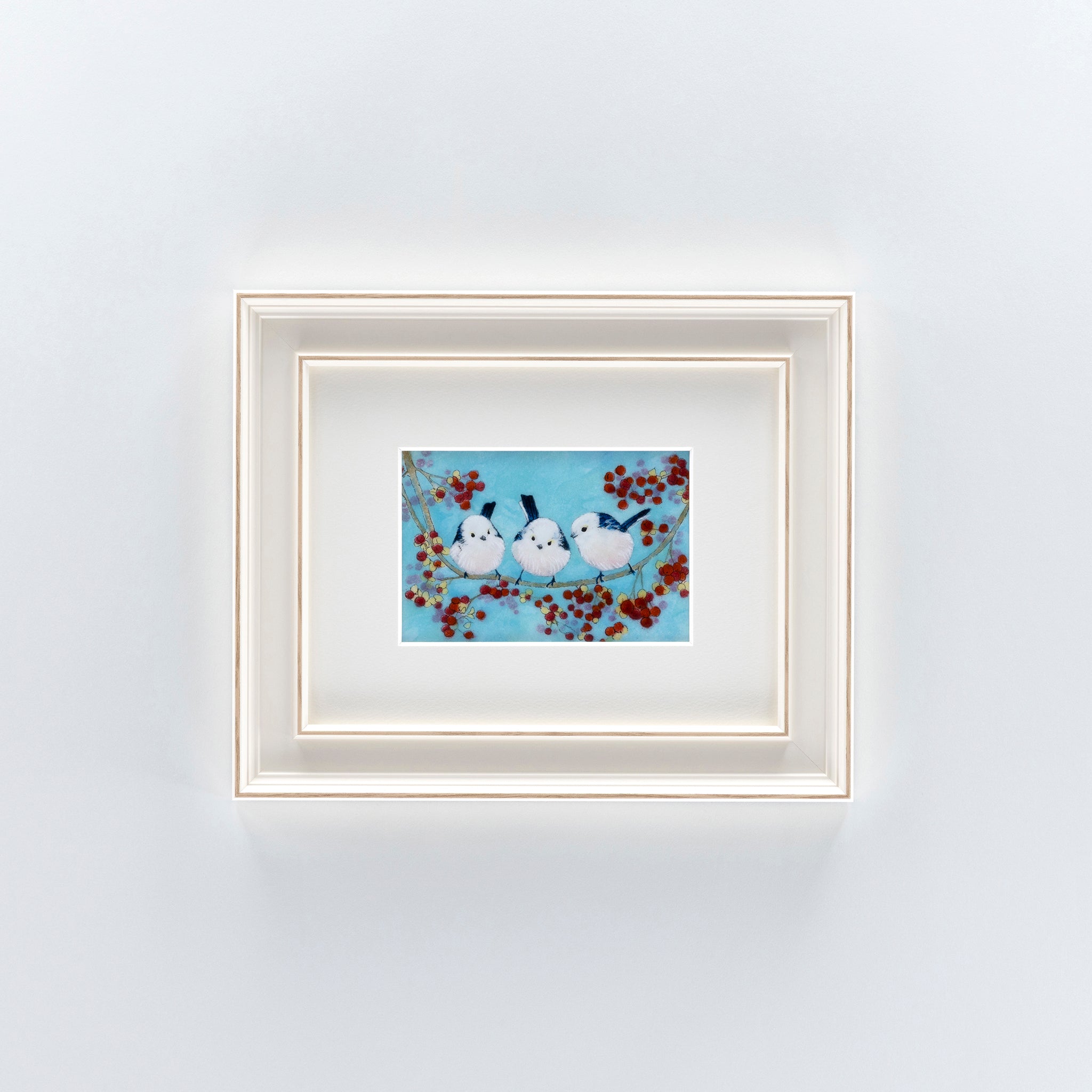 シマエナガ（白額） – 【京都・宇治】七宝焼絵画制作工房｜七彩工房