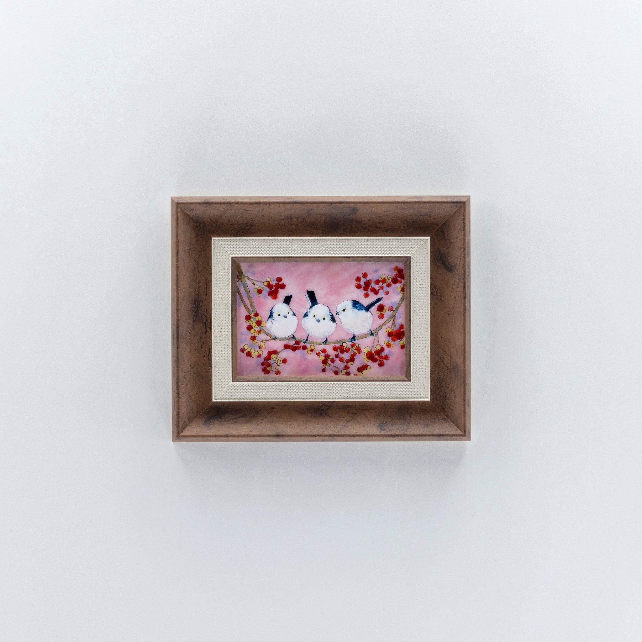 シマエナガ（茶額） – 【京都・宇治】七宝焼絵画制作工房｜七彩工房