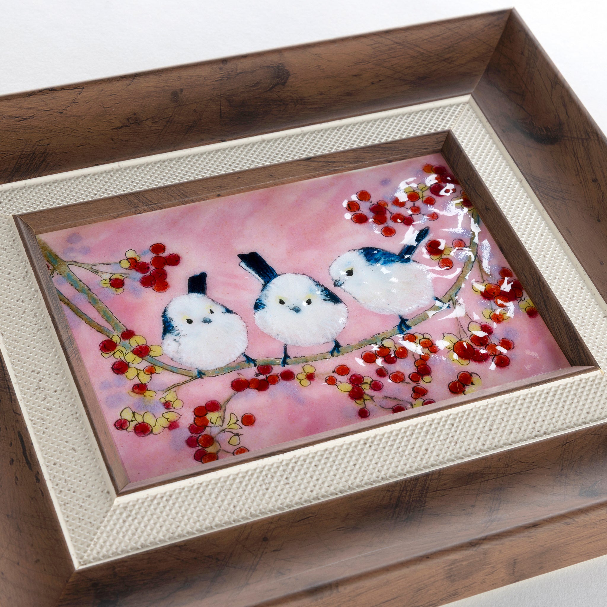 シマエナガ（茶額） – 【京都・宇治】七宝焼絵画制作工房｜七彩工房